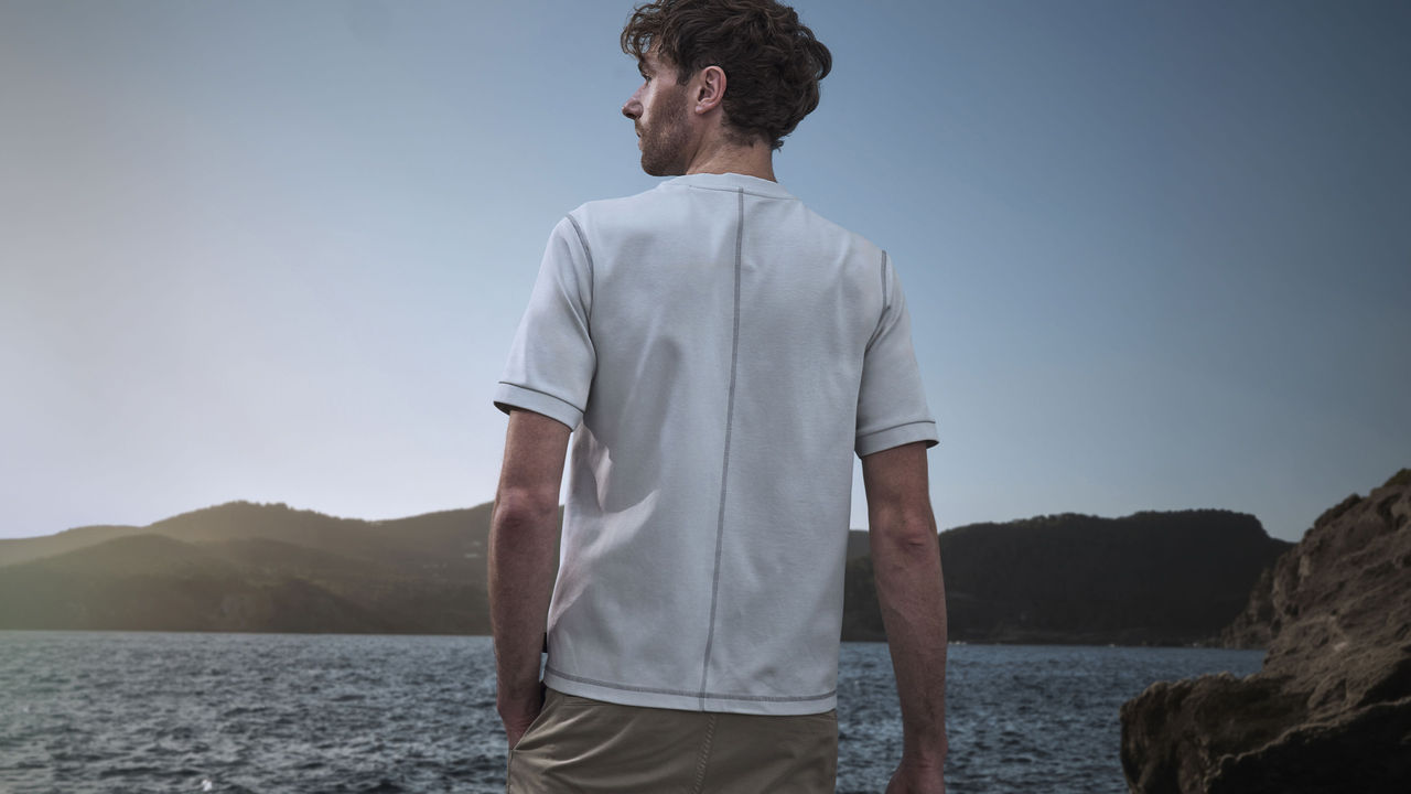 T-Shirt "R", Herren, Grau, L