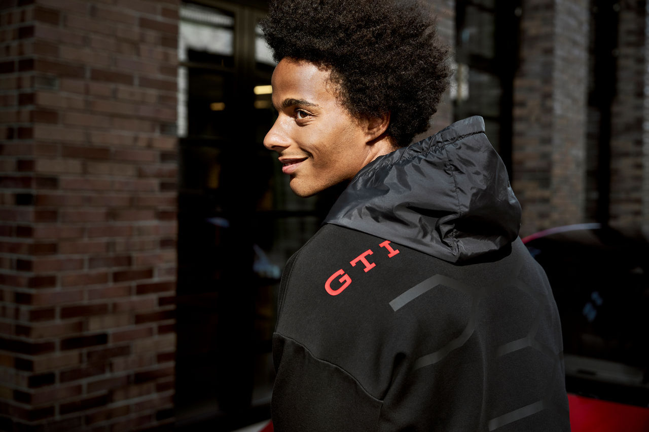Hoodie "GTI", Wabendruck, Herren, Schwarz, M