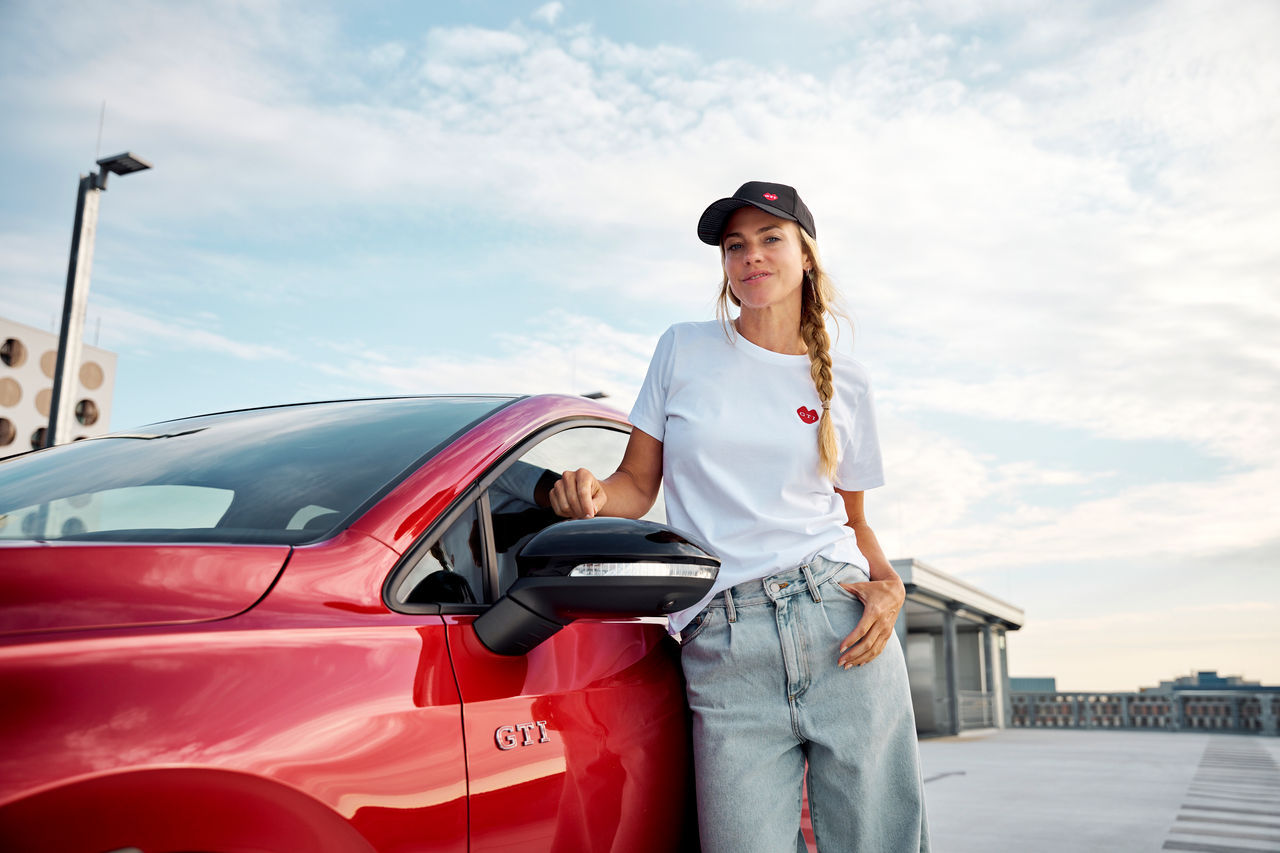 T-Shirt "GTI", Herz, Damen, Weiß, S