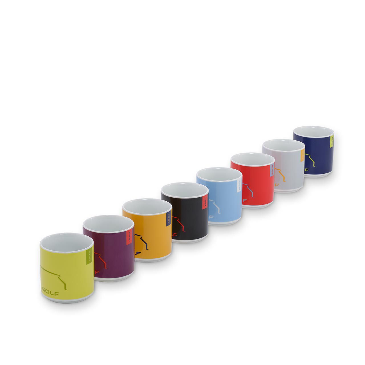 Becher "Golf" in Dunkelgrau/ Rot