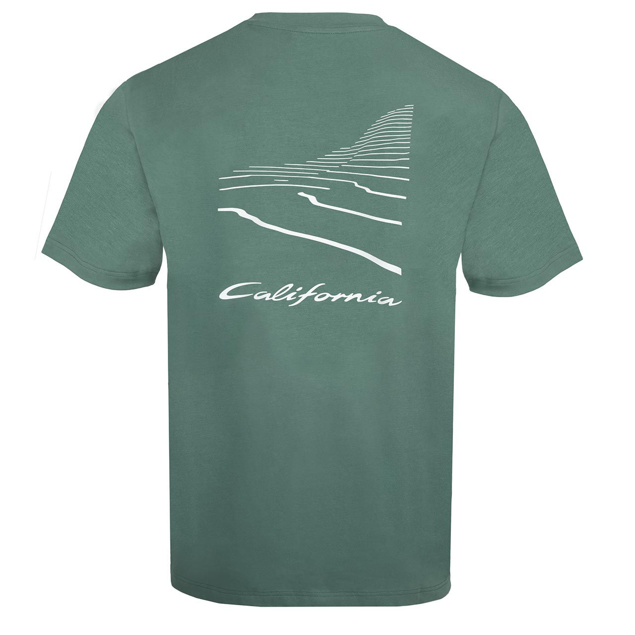 T-Shirt "California", Rückenprint, Herren, Grün, XXL