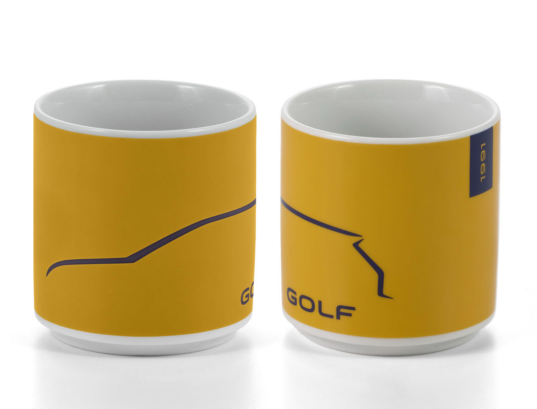 Becher "Golf" in Kurkuma/ Dunkelblau