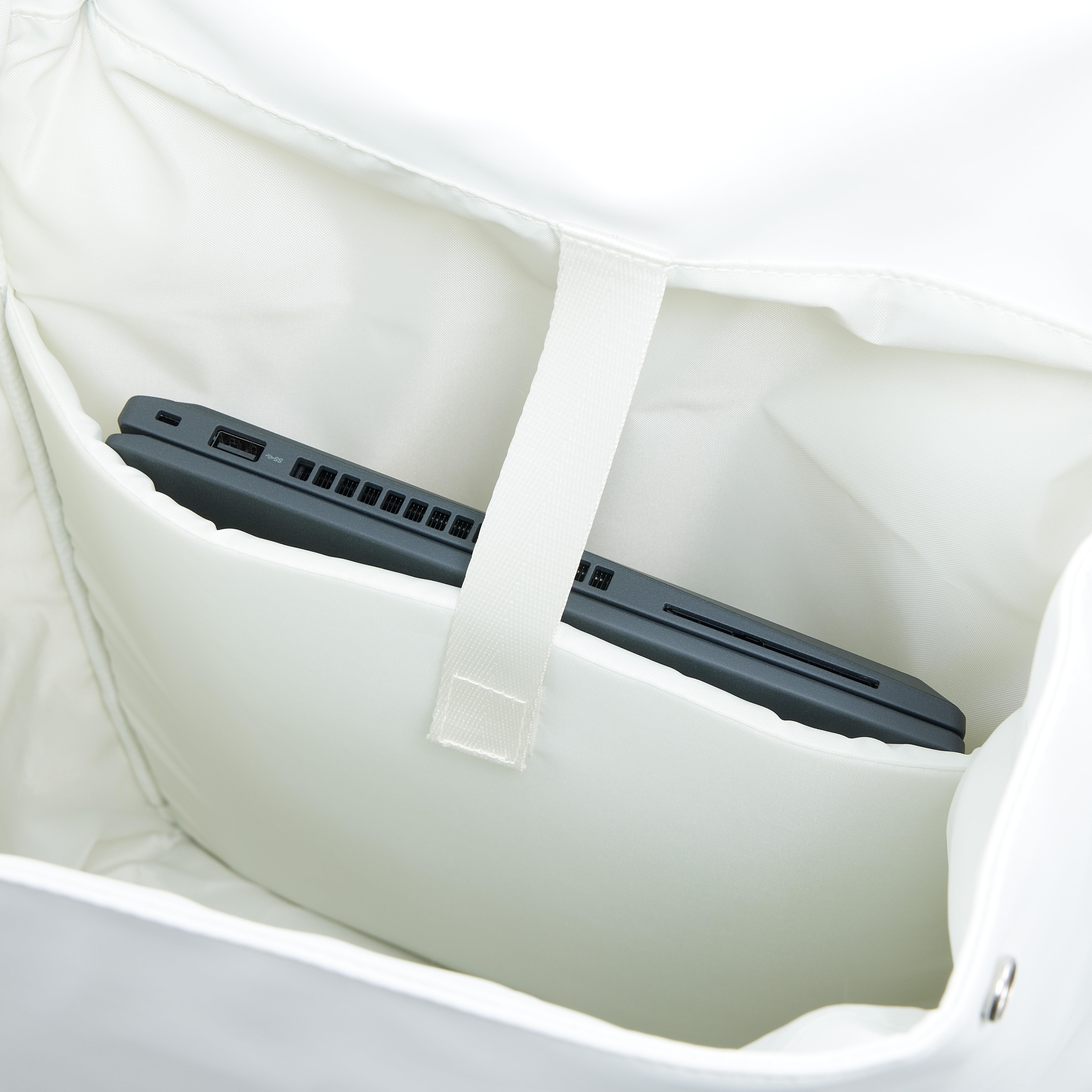 Rucksack, Weiß, recyceltes Polyurethan