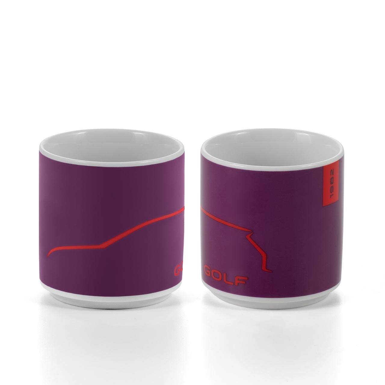Tasse Lila/Rot, 1982, Golf Kollektion