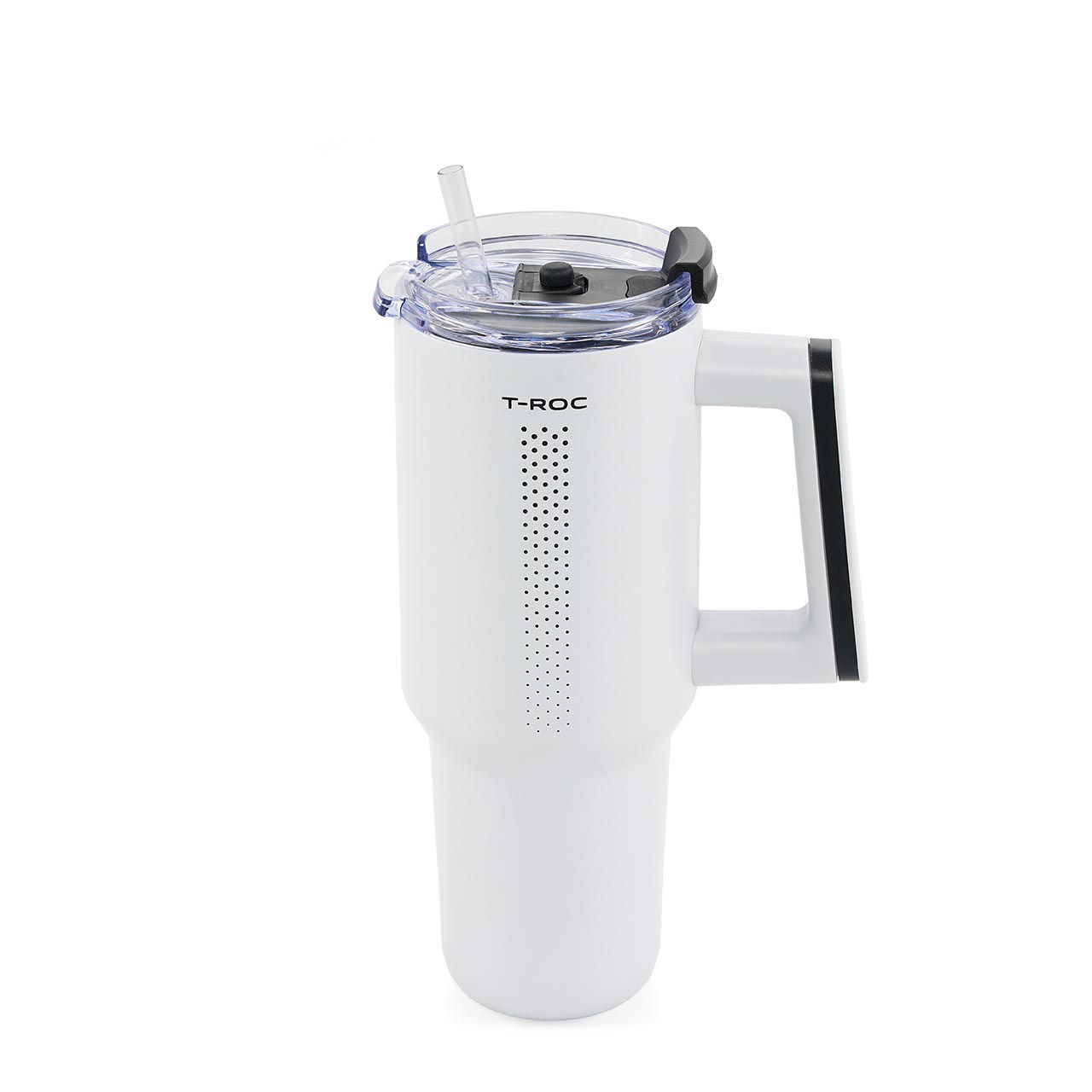 Trinkbecher "T-Roc", Mistral Grey, mit Trinkhalm