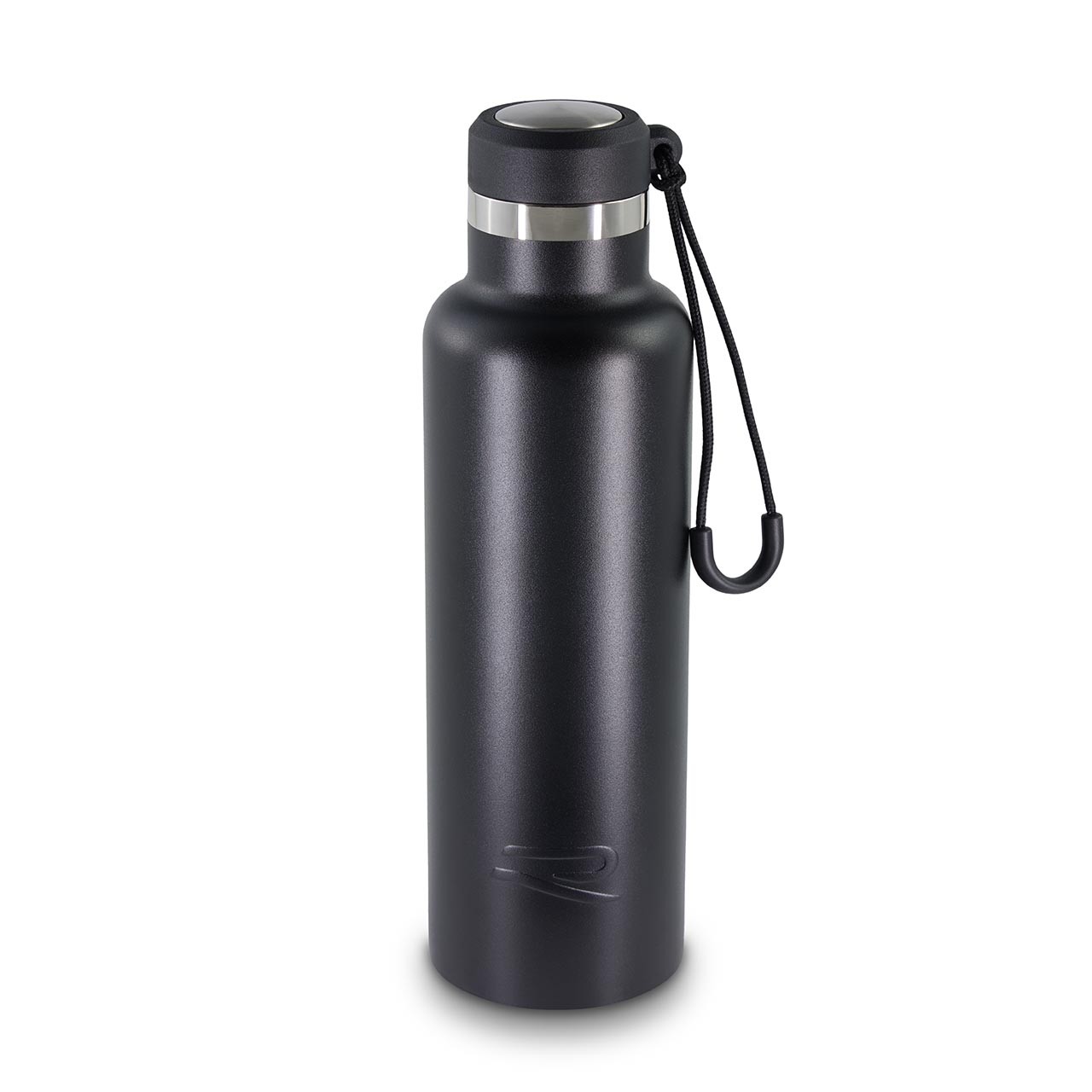 "R" Trinkflasche 600ml, Schwarz, Edelstahl