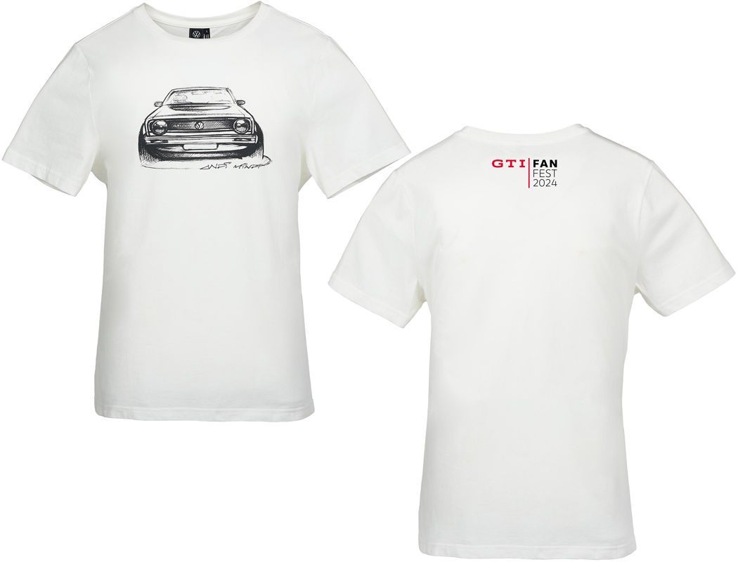 T-Shirt "GTI", Golf 1, Unisex, Weiß, S