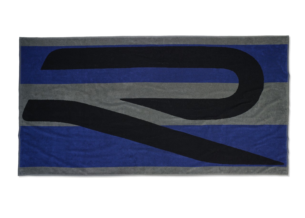 Badetuch Blau/Schwarz/Grau, "R" Kollektion